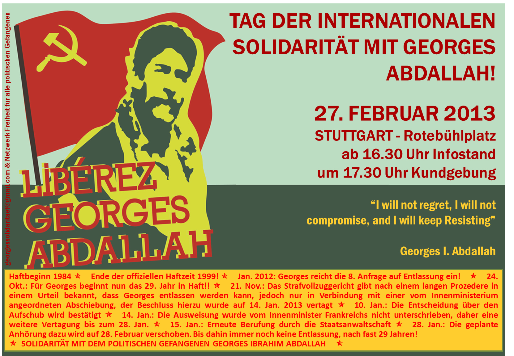 Freiheit für Georges Ibrahim Abdallah: Stuttgart: 27.02.2013 / 16-18 Uhr