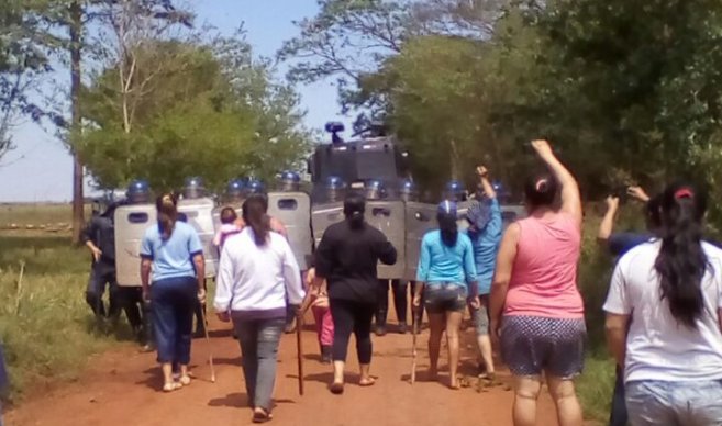 Demonstration für Landbesetzung in Paraguay
