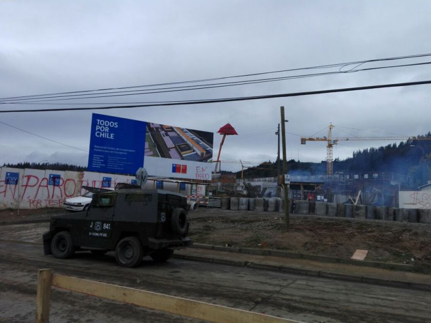 Militanter Streik nach Kündigungswelle von Bauerabeitern in El Manzano, Chile