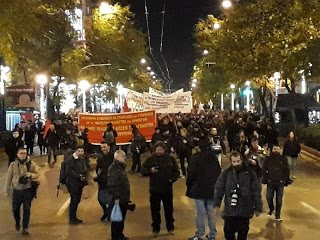 Protestmarsch gegen die faschistische Politik des türkischen Staatschefs R.T.Erdogan und gegen die Kooperation der SYRIZA in Athen