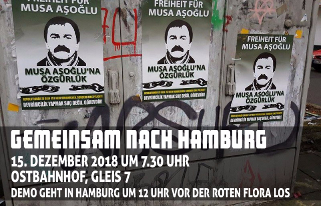 Berlin: Auf zur „Freiheit für Musa Asoglu“-Demo nach Hamburg