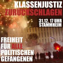 [S] An Silvester zum Knast: Freiheit für alle politischen Gefangenen – Klassenjustiz zurückschlagen!