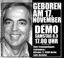 DEMO – Geboren am 17 November – Aufruf zum zweiten internationalen Tag der Solidarität mit dem Hungerstreik von Dimitris Koufontinas