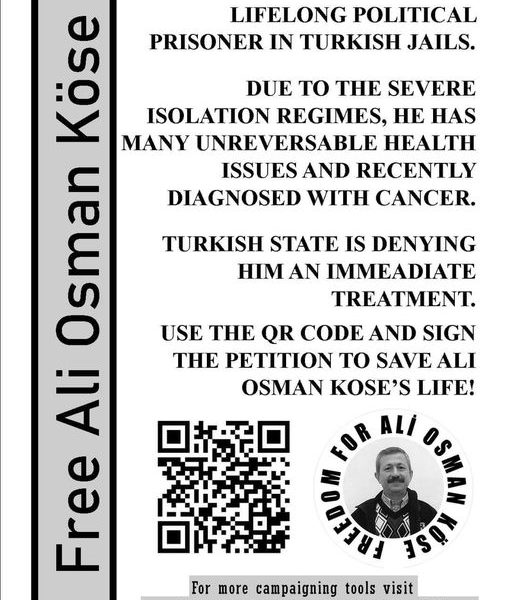 DEFEND THE RIGHT OF THE SICK PRISONER ALI OSMAN KÖSE TO TREATMENT AND LIFE!