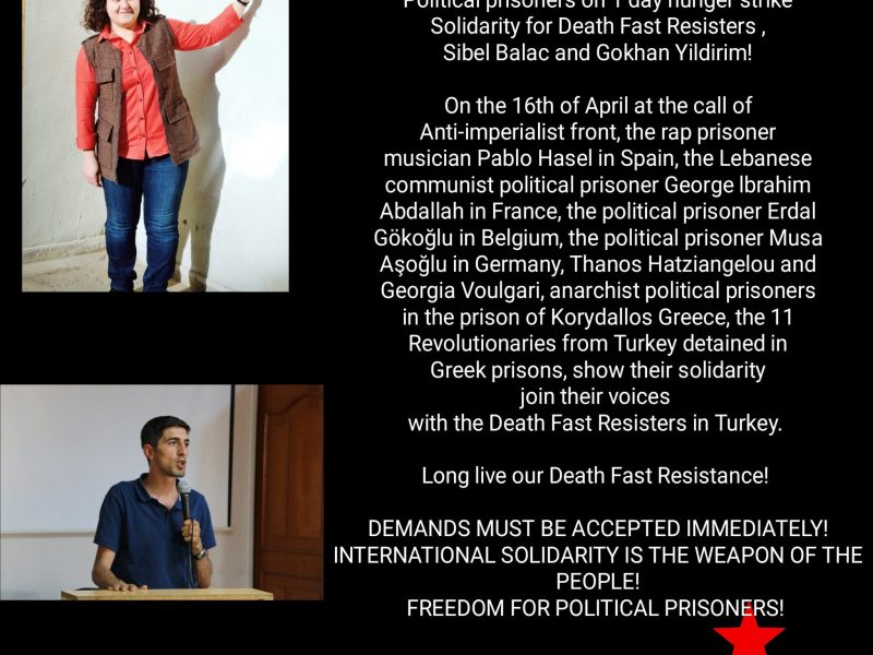 Solidarität mit den politischen Gefangenen im Todesfasten in der Türkei