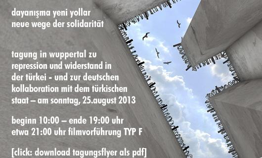 Tagung in Wuppertal am 25.08. zur Repression in der Türkei und zur Kollaboration Deutschlands