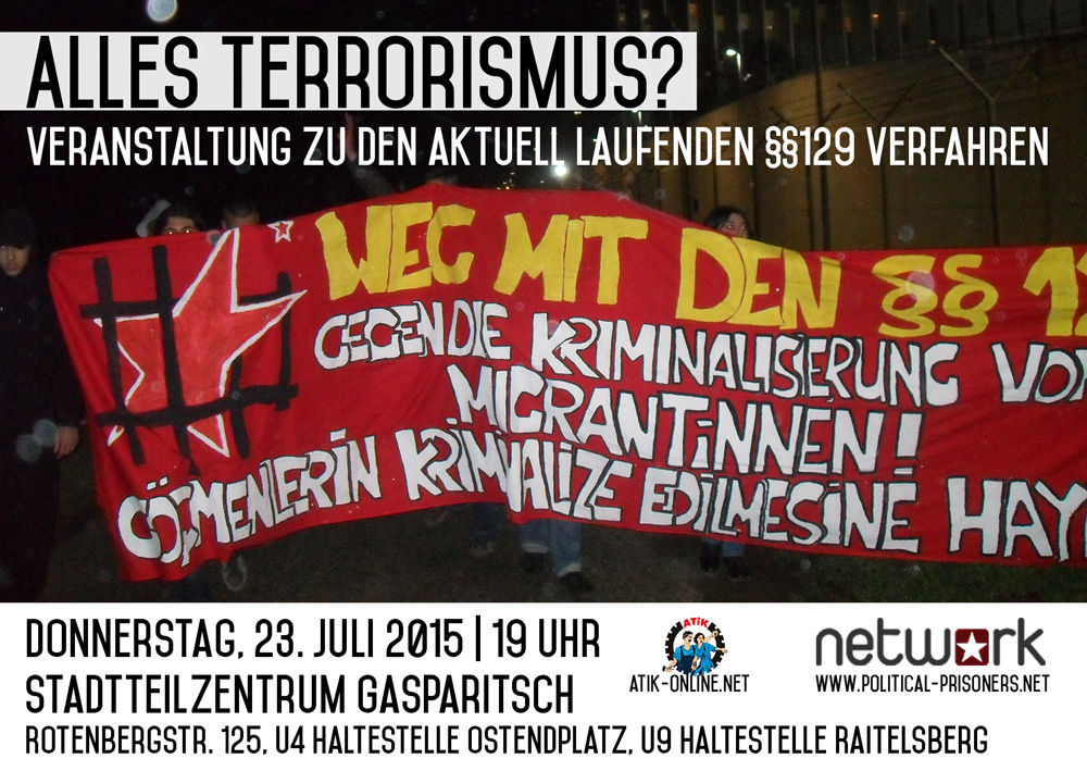 [Stuttgart] Alles Terrorismus? Veranstaltung zu den laufenden §§129 Verfahren