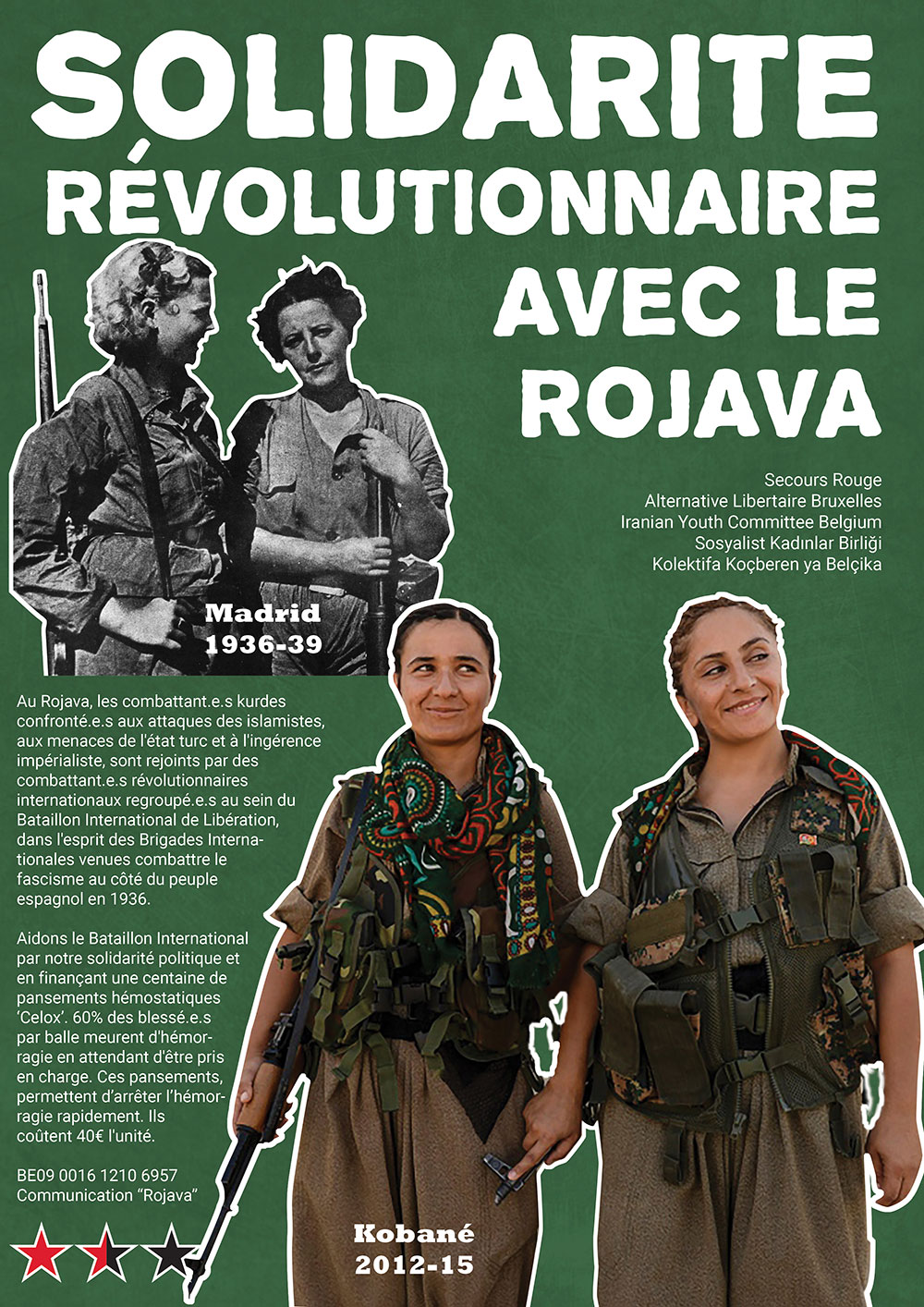 Belgien: Kampagne zur Unterstützung der Internationalen Freiheits-Brigaden in Rojava