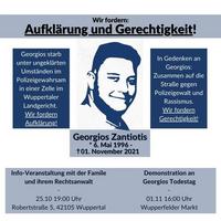 Wahrheit und Gerechtigkeit für Georgios Zantiotis!