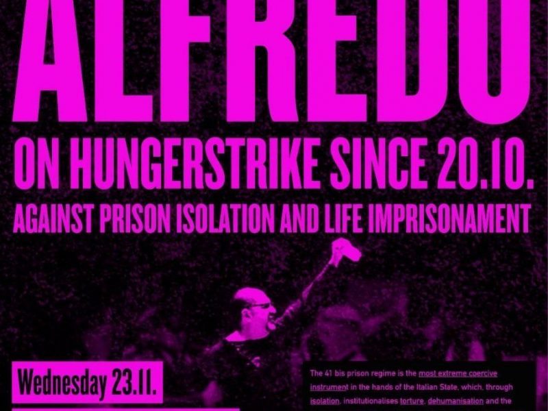 (Italien) Aktuelles zum anarchistischen Gefangenen Alfredo Cospito, der sich im Hungerstreik gegen 41bis befindet