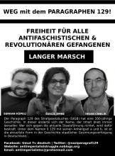 27. & 28. Januar in Berlin – Langer Marsch unter dem Motto „Weg mit dem Paragraphen 129“ (de/en/tr)